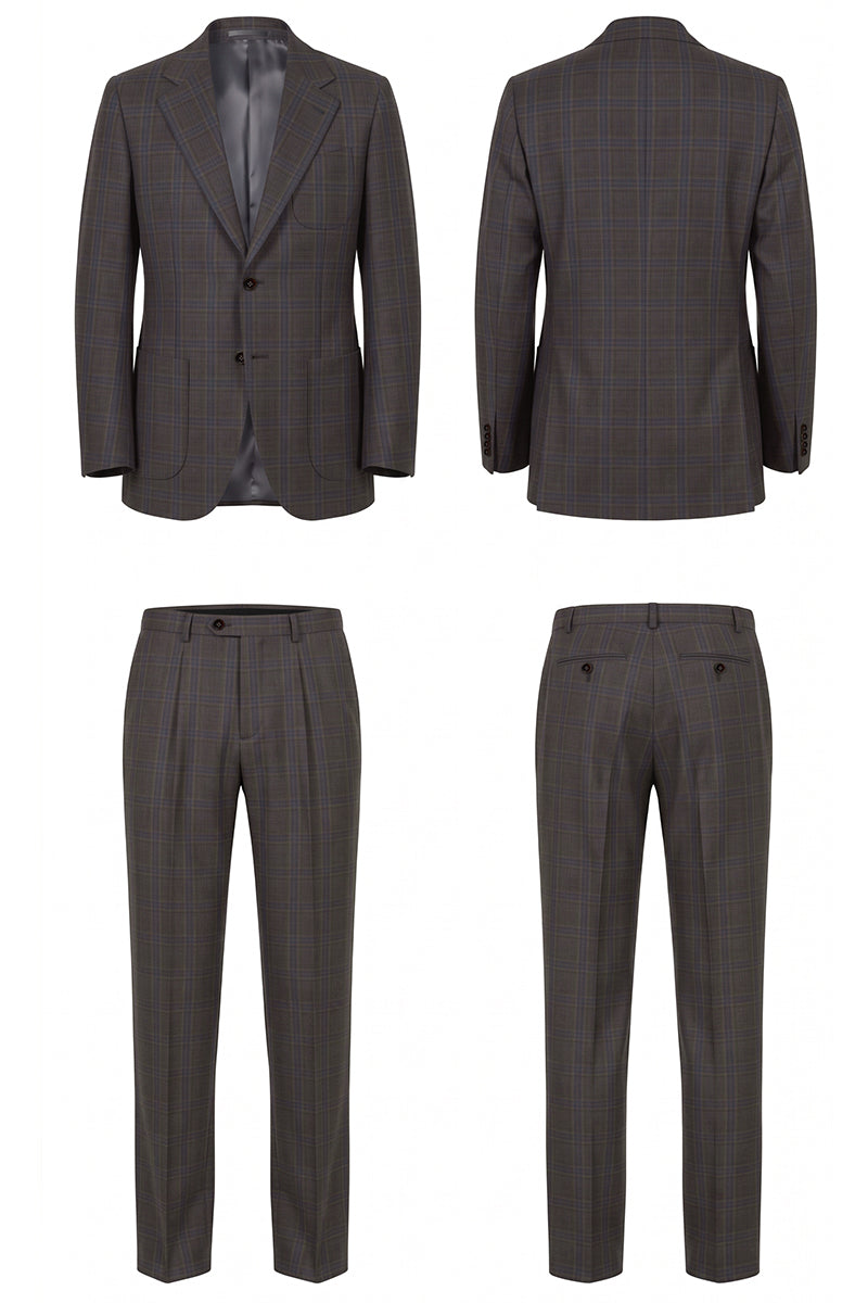 Brown 50% Merino Wool Suit