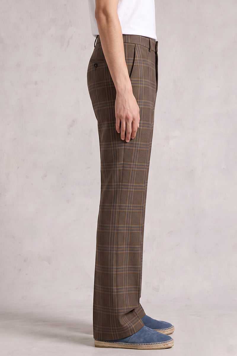 Brown 50% Merino Wool Suit Trousers
