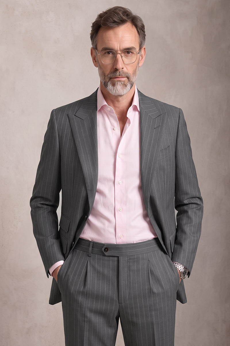 Gray 50% Merino Wool Suit