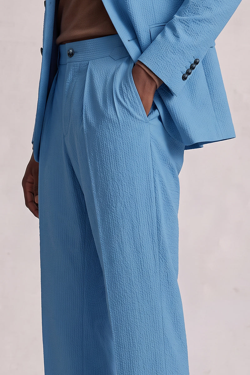 Blue 50% Merino Wool Suit