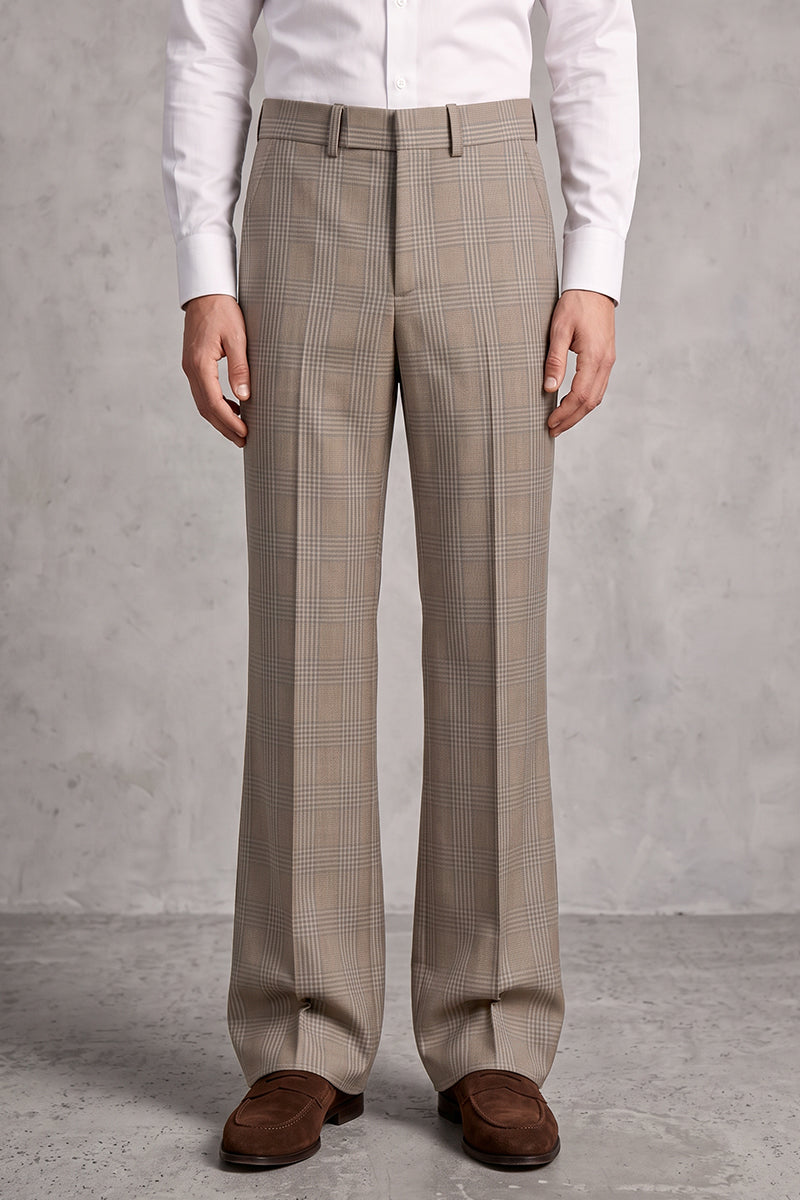 Brown 50% Merino Wool Suit Trousers