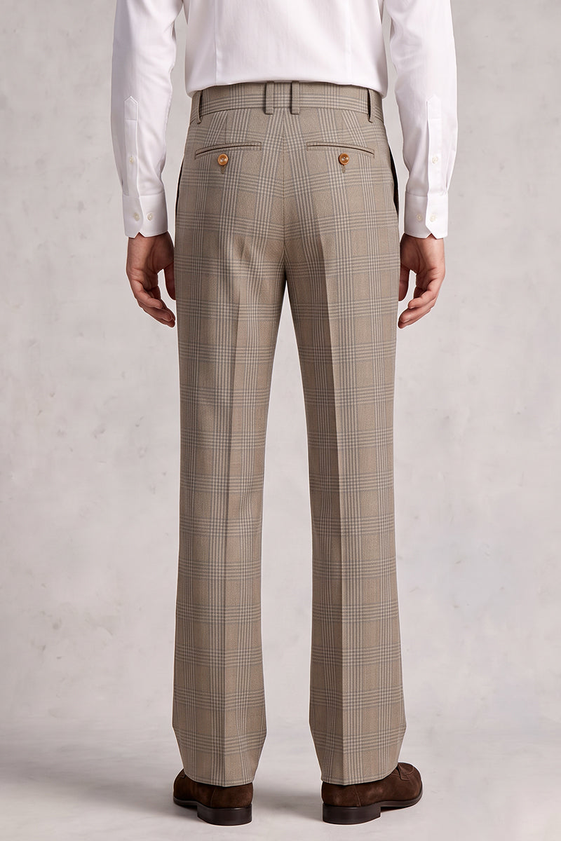 Brown 50% Merino Wool Suit Trousers