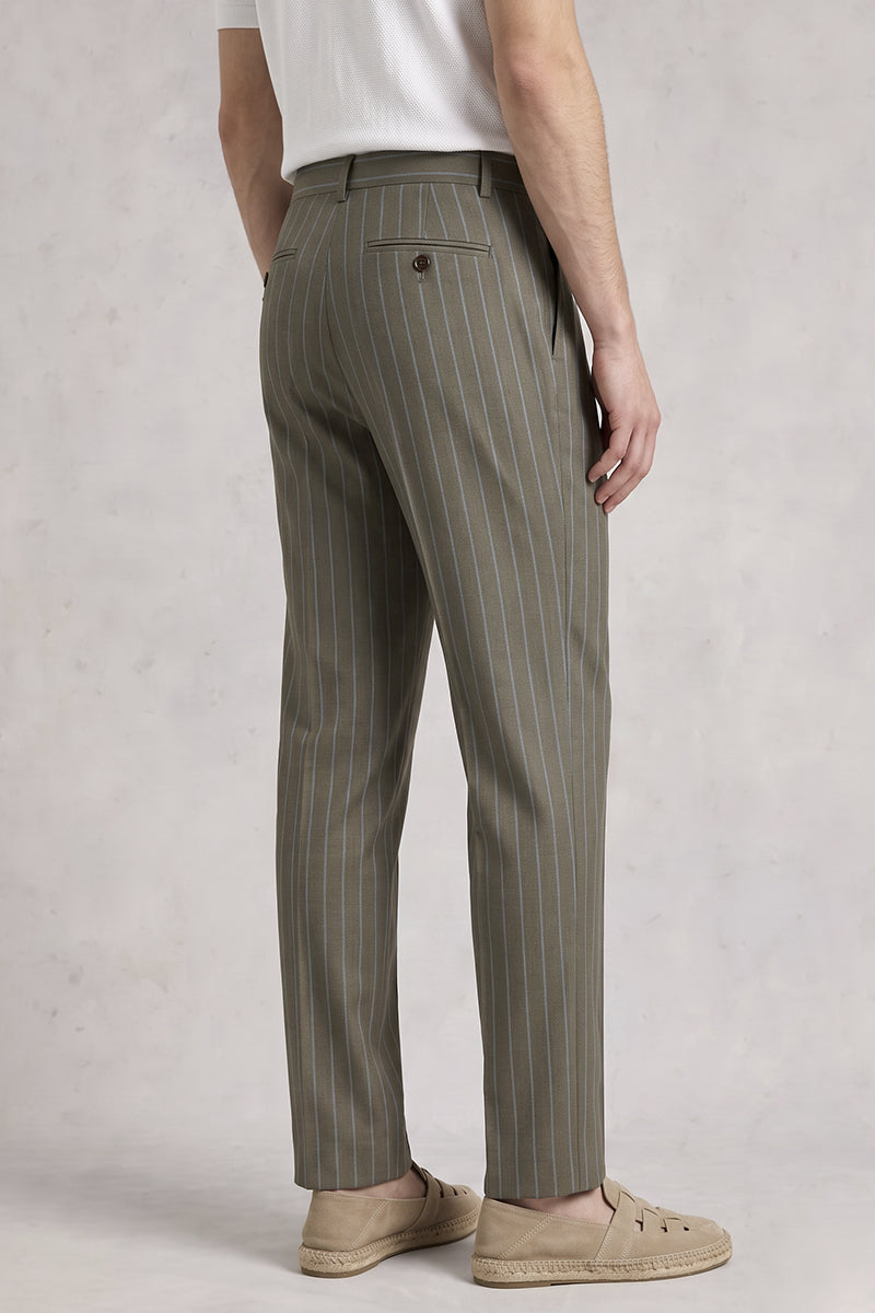 Green 50% Merino Wool Suit Trouser