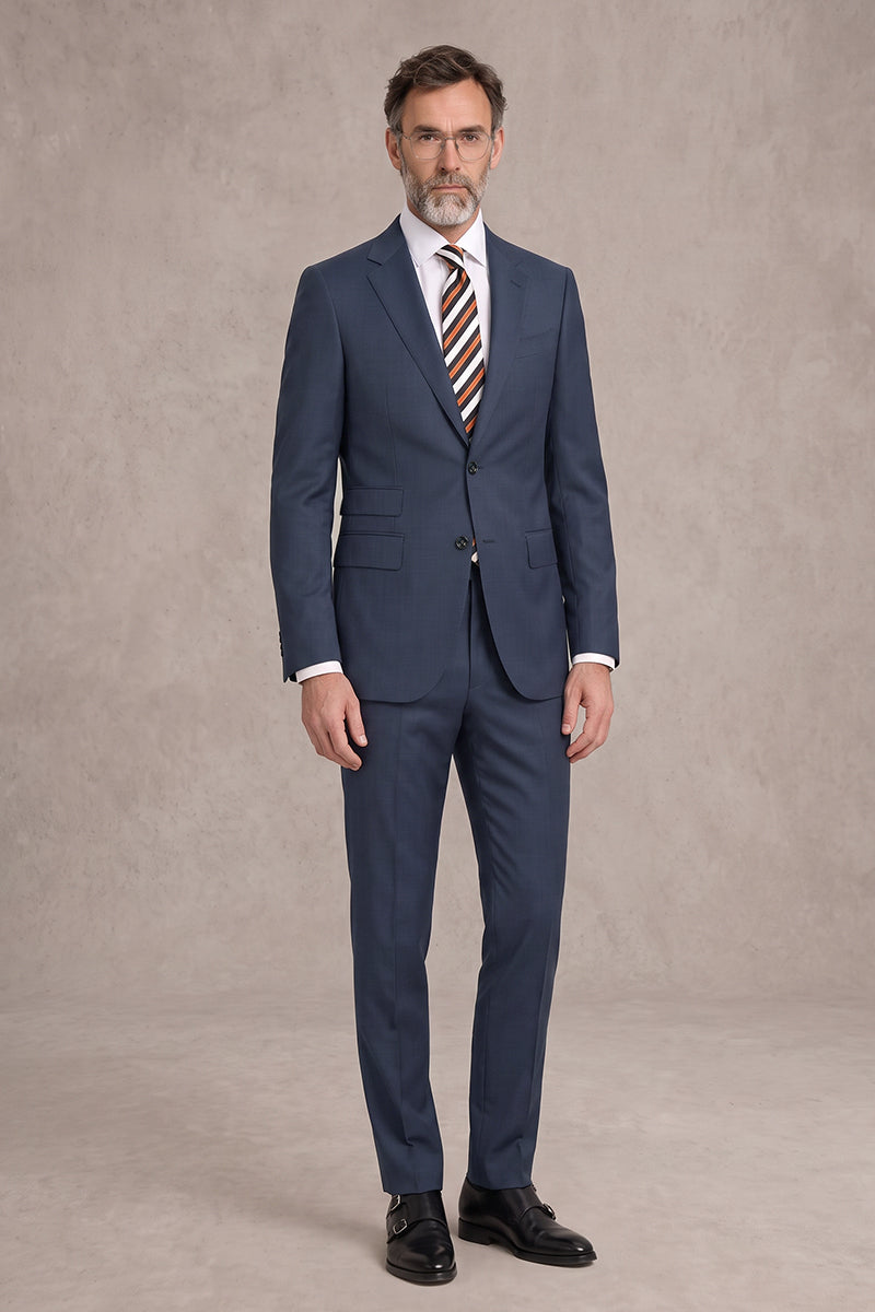 Blue 52% Merino Wool Suit