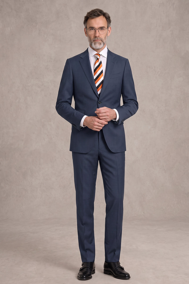 Blue 52% Merino Wool Suit