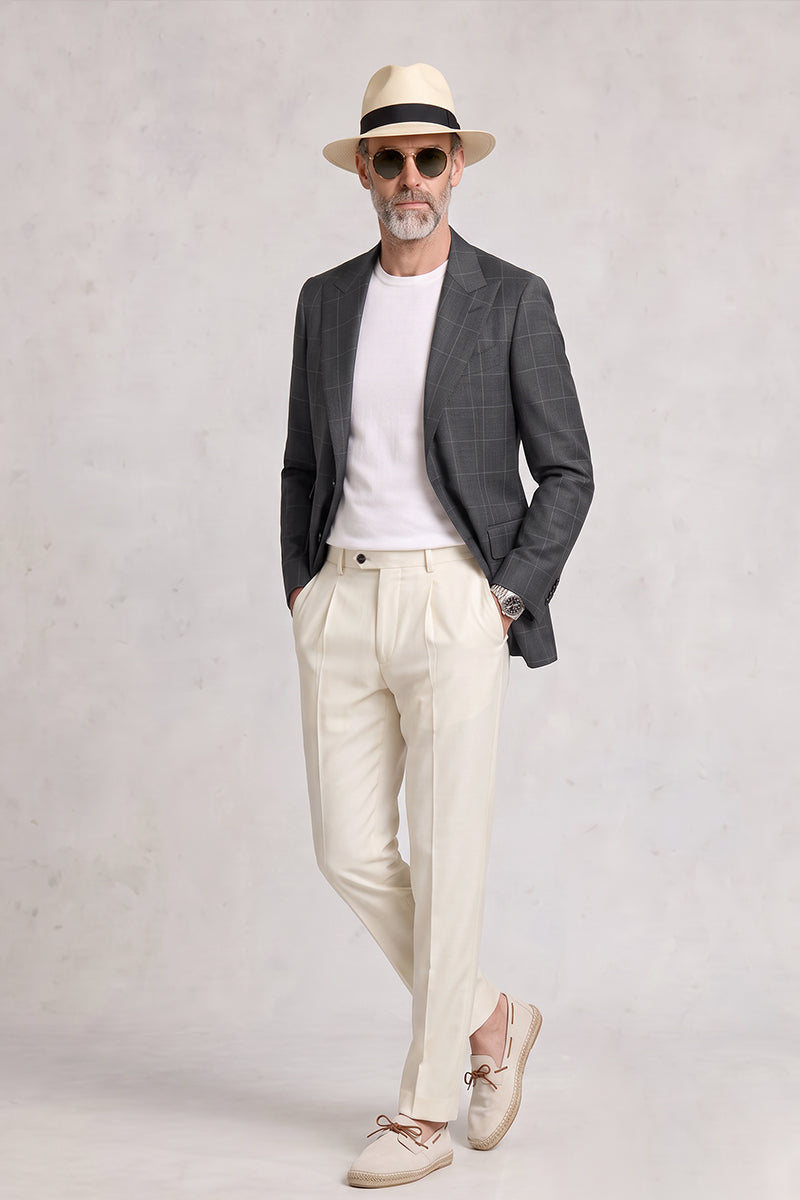 Gray 50% Merino Wool Suit
