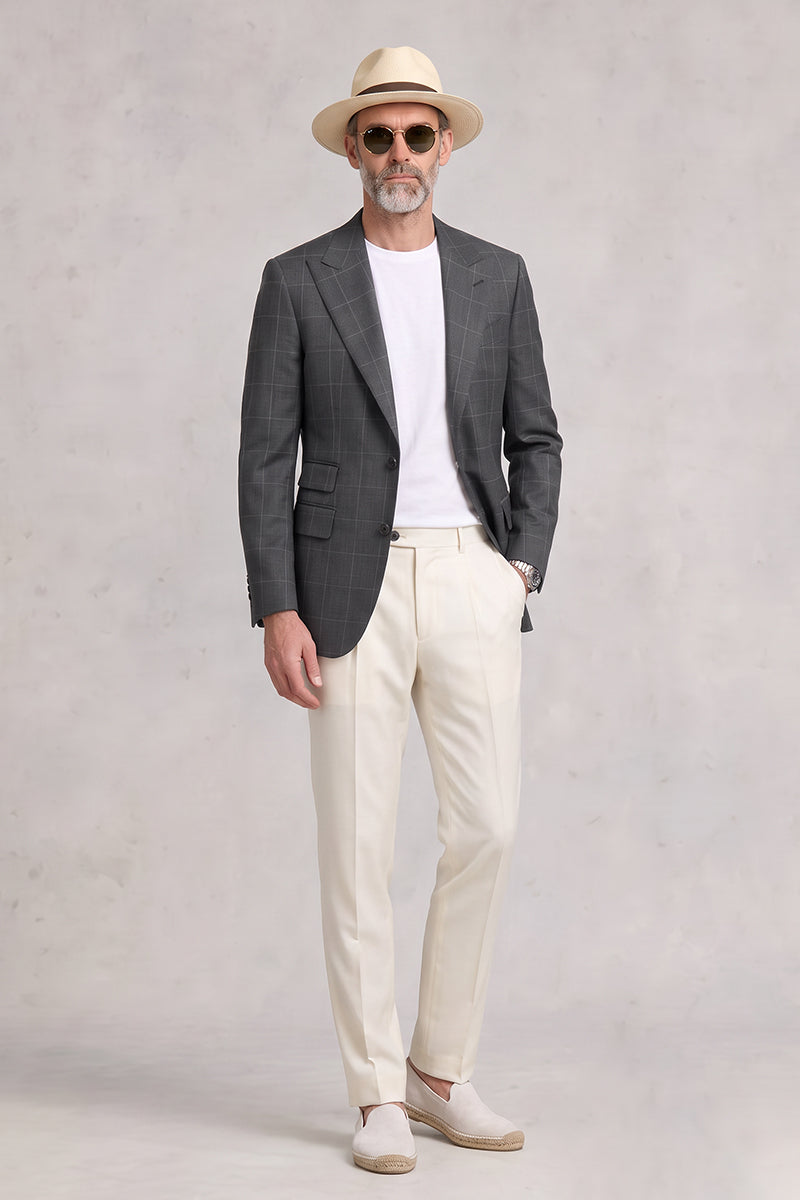 Gray 50% Merino Wool Suit
