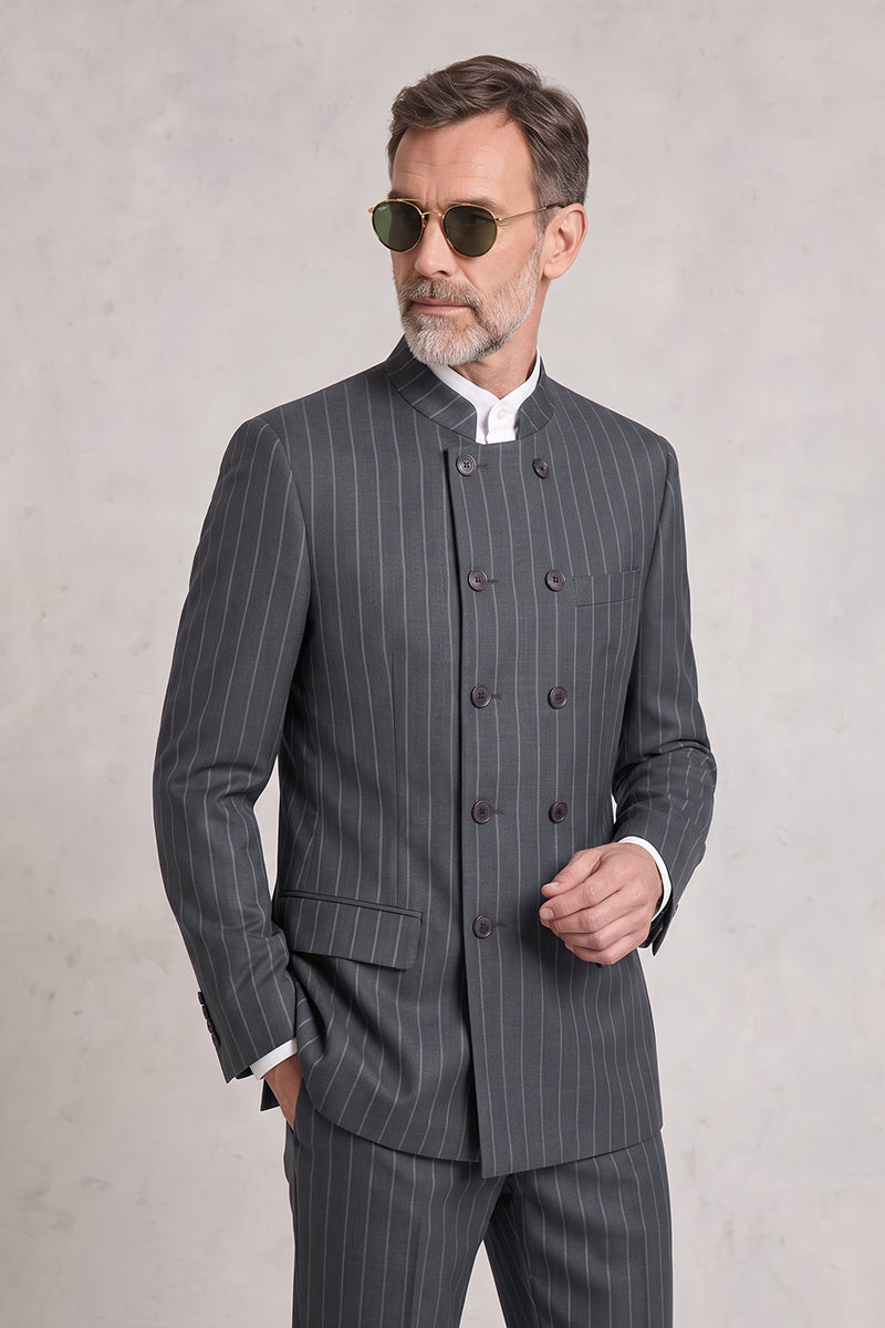 Gray 50% Merino Wool Suit