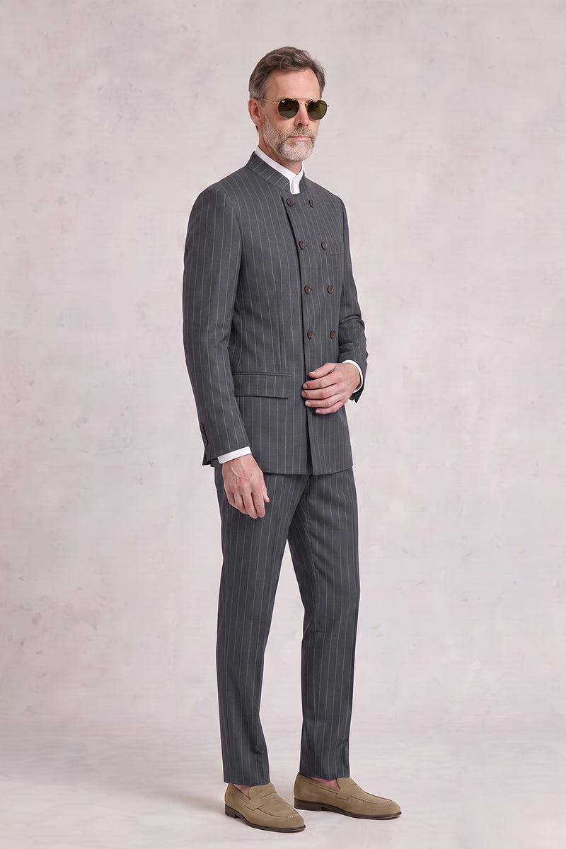 Gray 50% Merino Wool Suit
