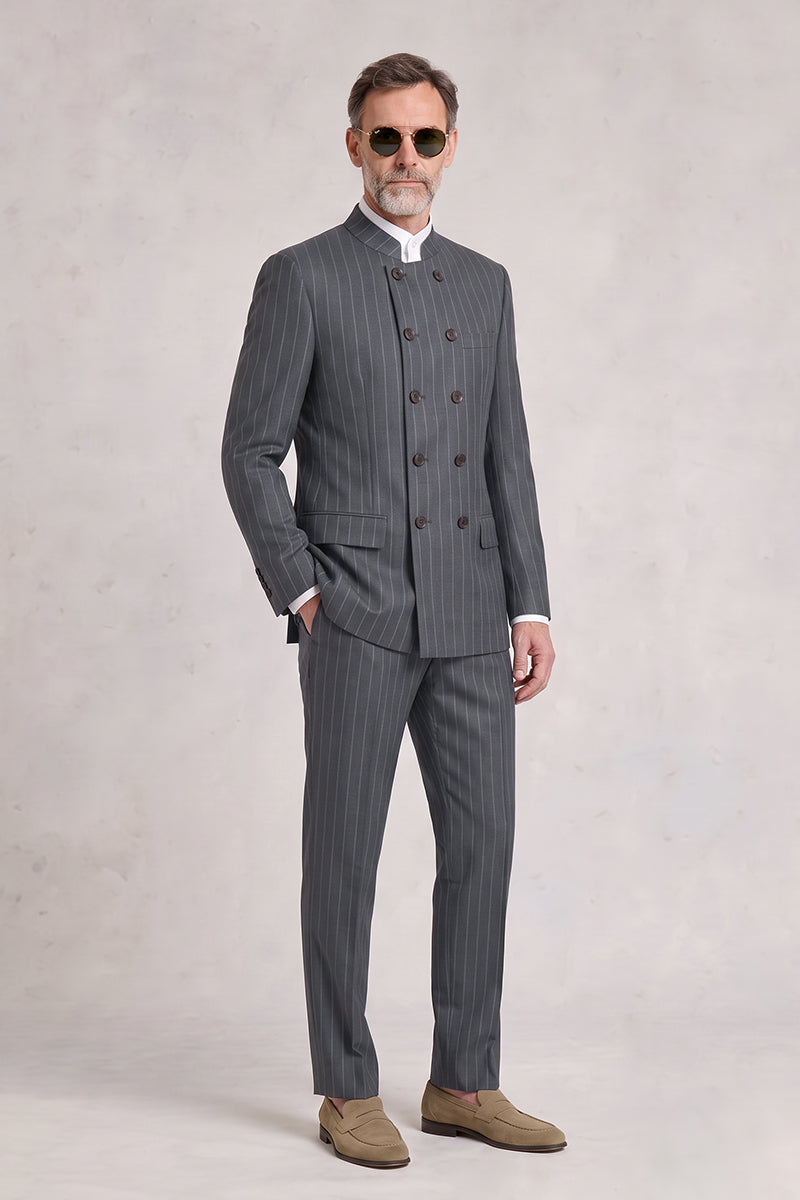 Gray 50% Merino Wool Suit