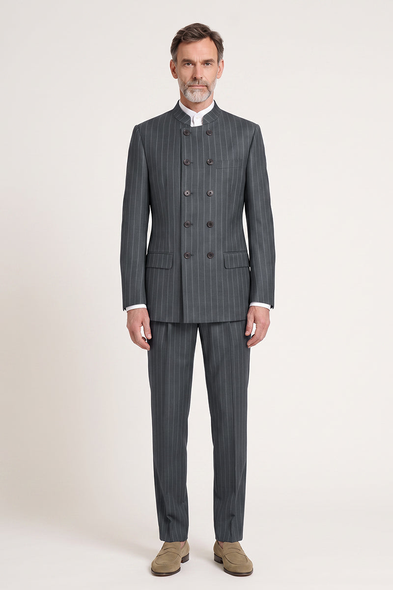 Gray 50% Merino Wool Suit
