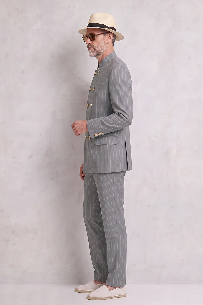Gray 50% Merino Wool Suit