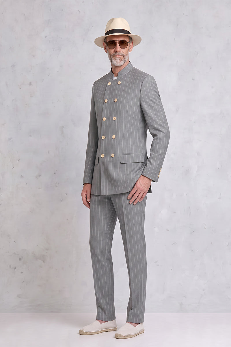 Gray 50% Merino Wool Suit
