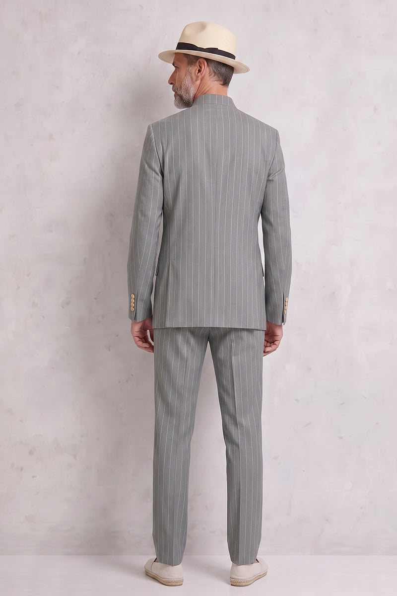 Gray 50% Merino Wool Suit