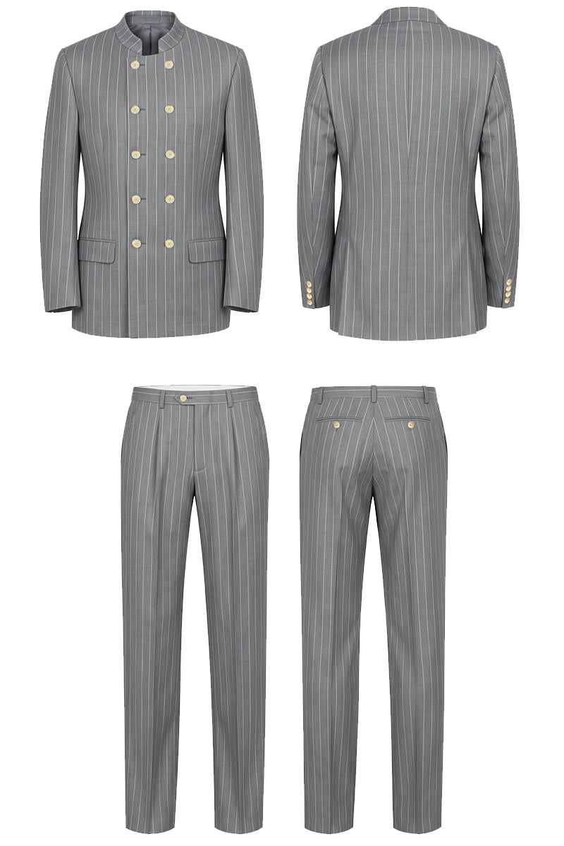 Gray 50% Merino Wool Suit