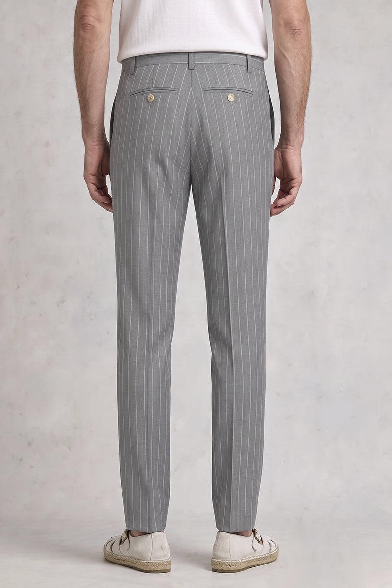 Pantalones de traje de lana merina gris