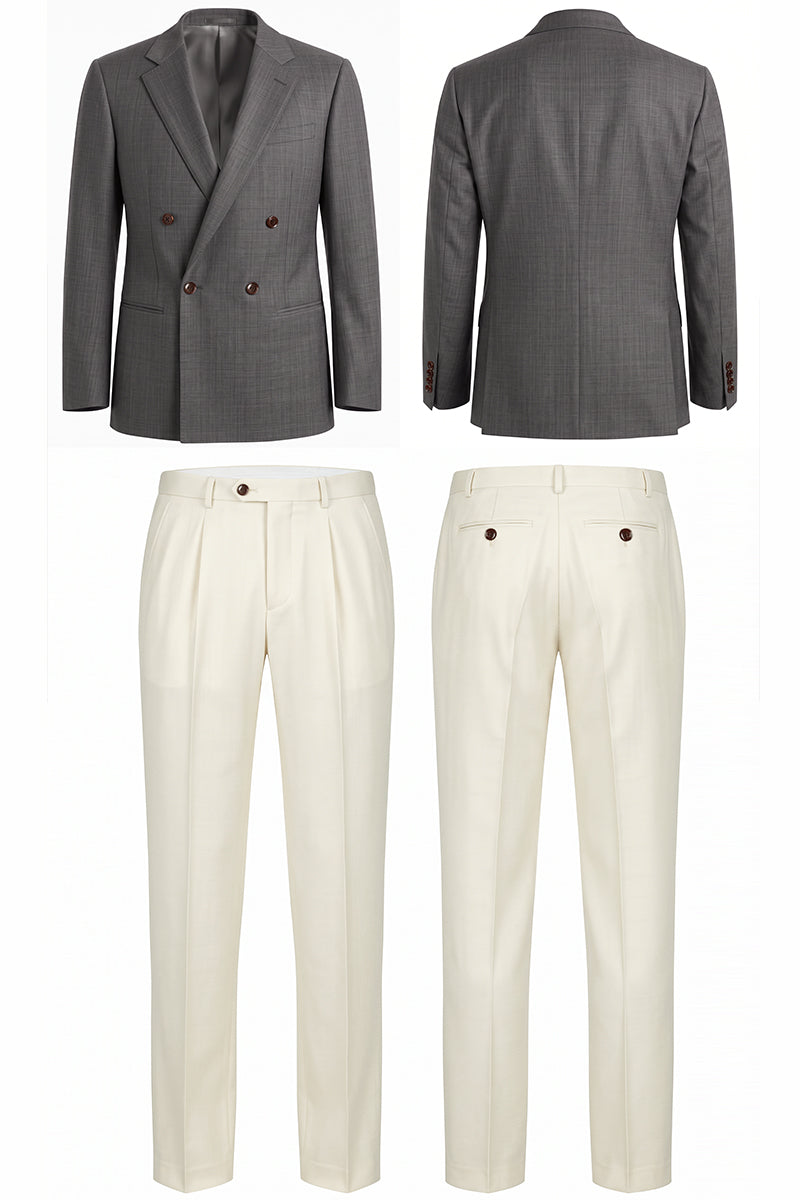 Gray 50% Merino Wool Suit