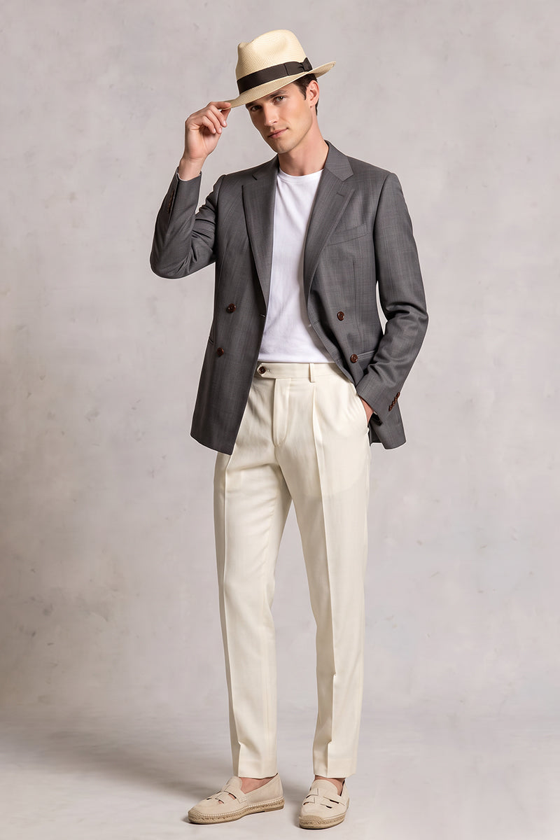 Gray 50% Merino Wool Suit