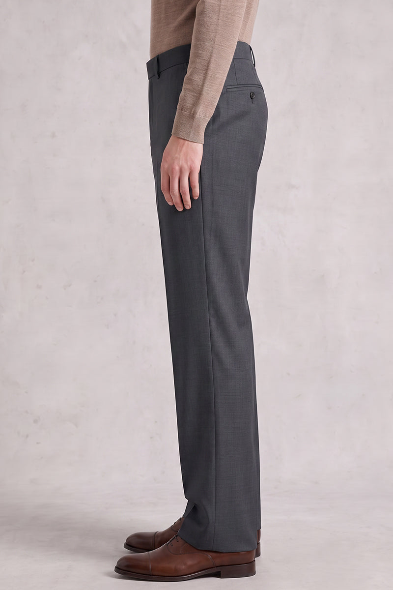 Gray 50% Merino Wool Suit Trousers