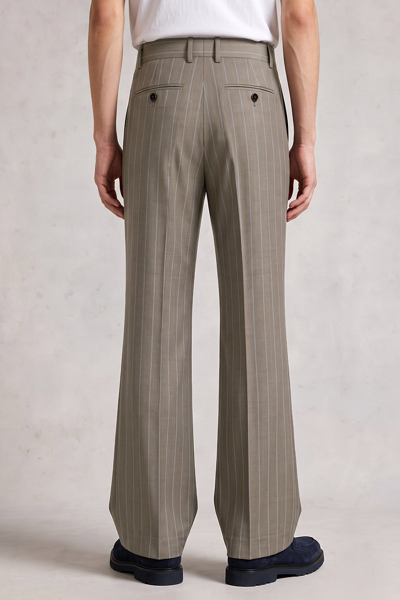 Brown 50% Merino Wool Suit Trousers