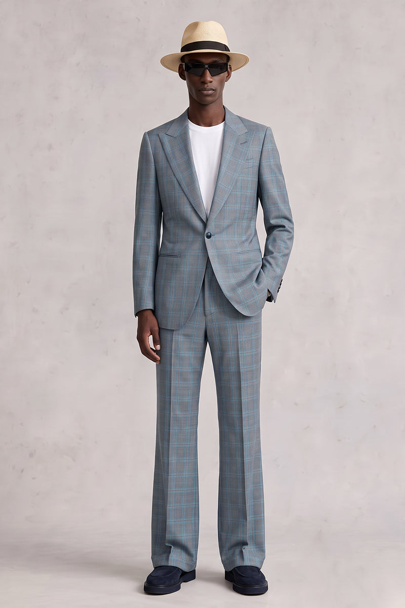Blue 50% Merino Wool Suit