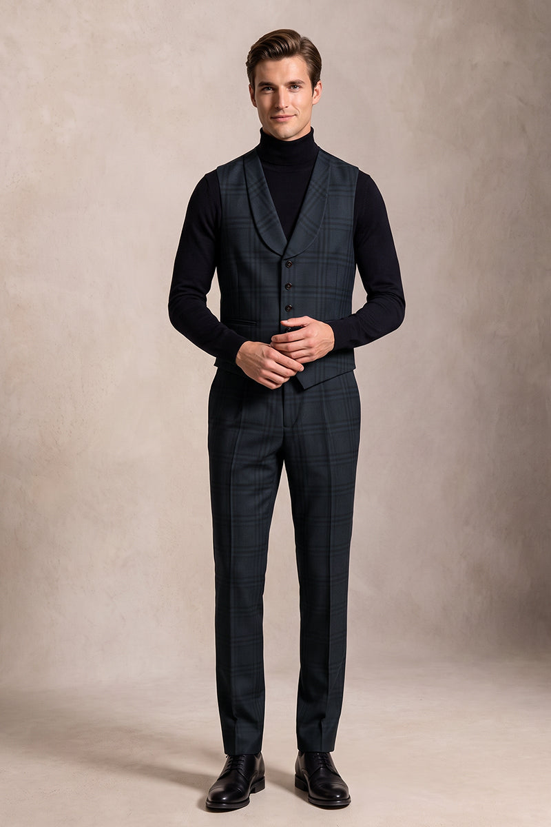 Blue 100% Merino Wool Suit