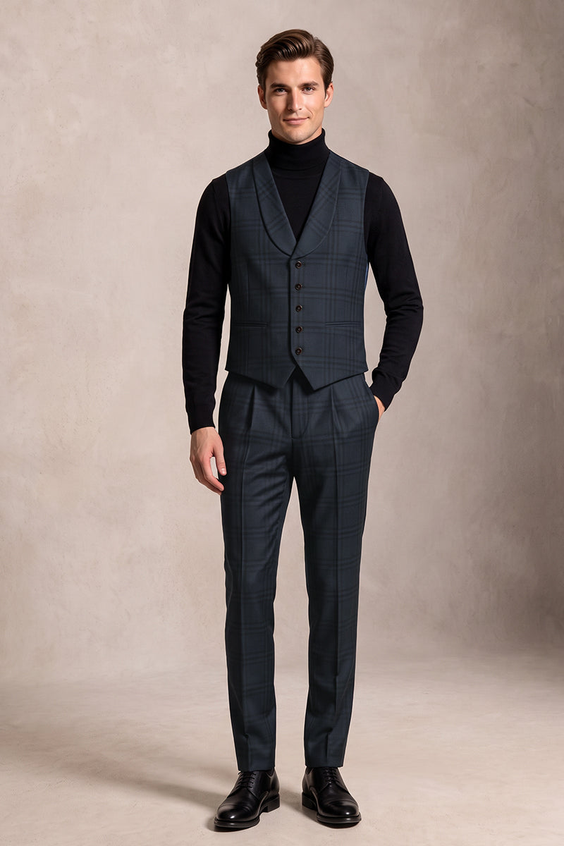 Blue 100% Merino Wool Suit