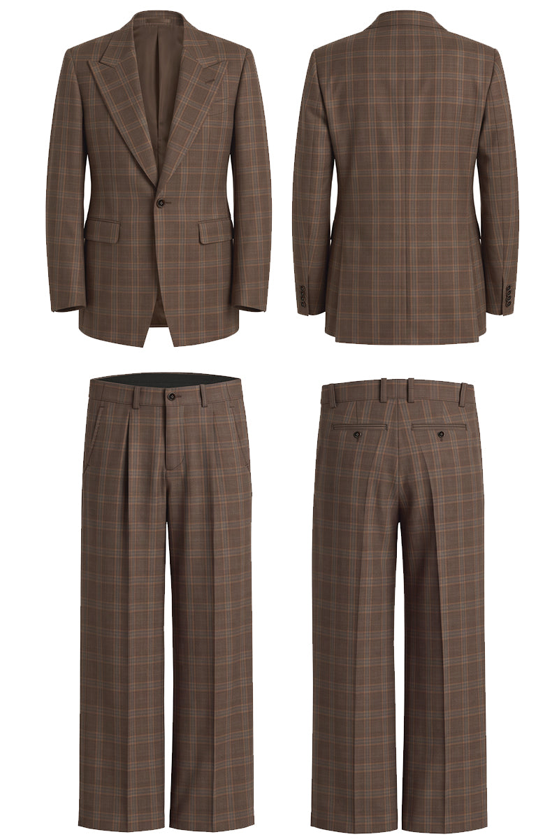 Brown 50% Merino Wool Suit