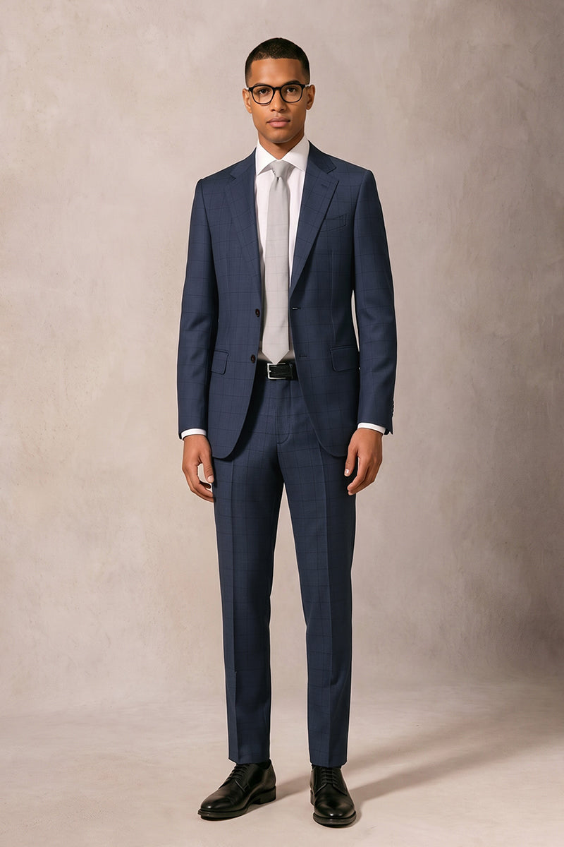 Blue 100% Merino Wool Suit