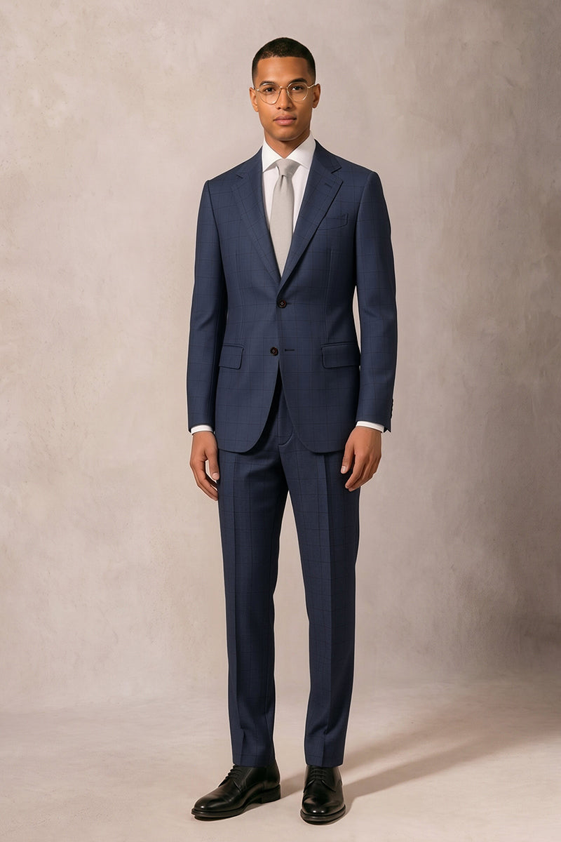 Blue 100% Merino Wool Suit