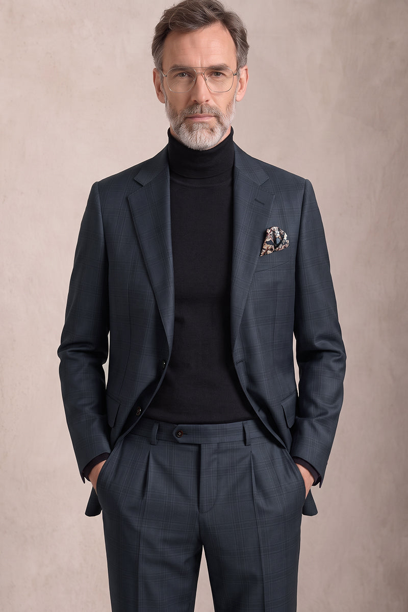 Blue 100% Merino Wool Suit