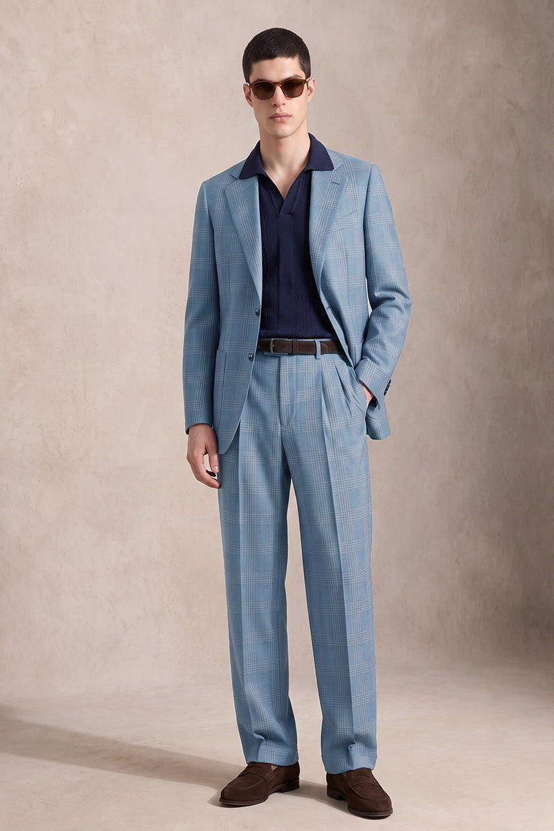 Blue 50% Merino Wool Suit