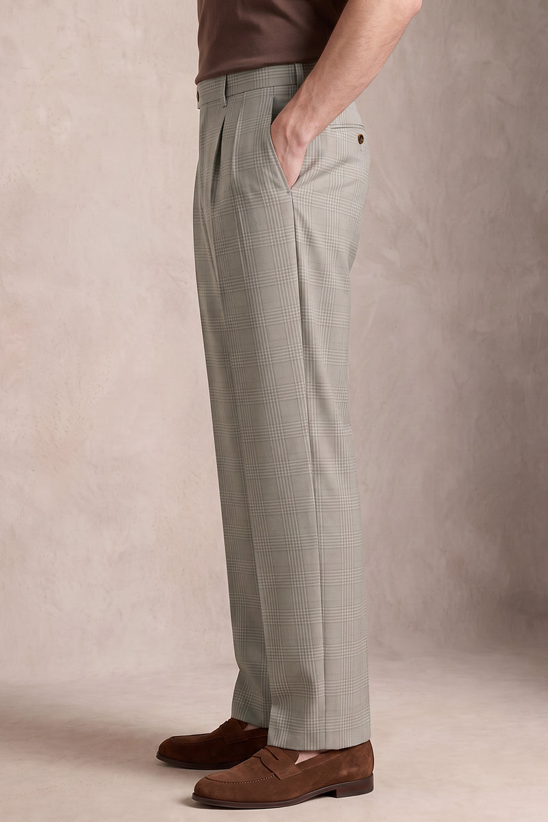 Pantaloni da completo grigi in lana merino