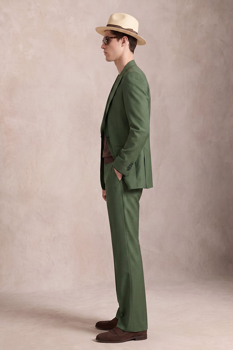 Green 50% Merino Wool Suit