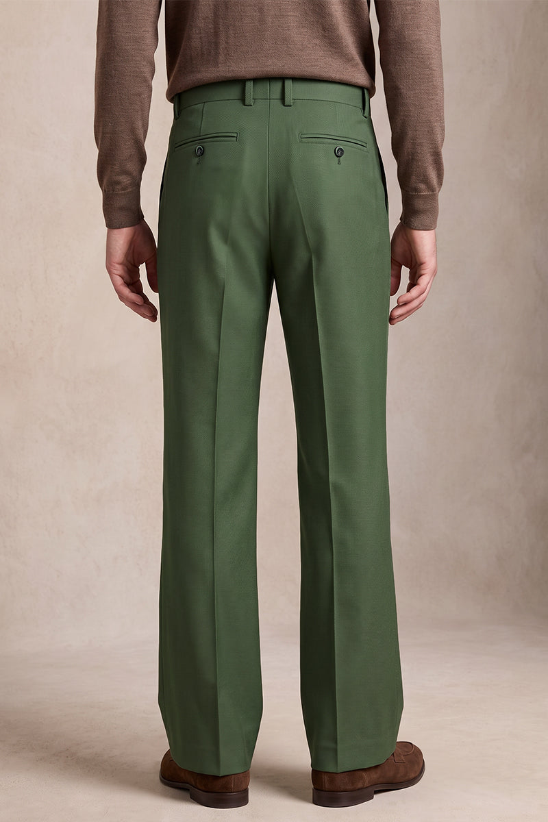 Pantalon de costume en laine mérinos vert