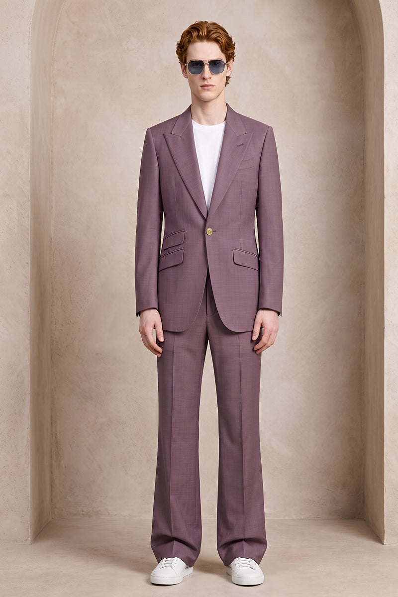 Purple 50% Merino Wool Suit
