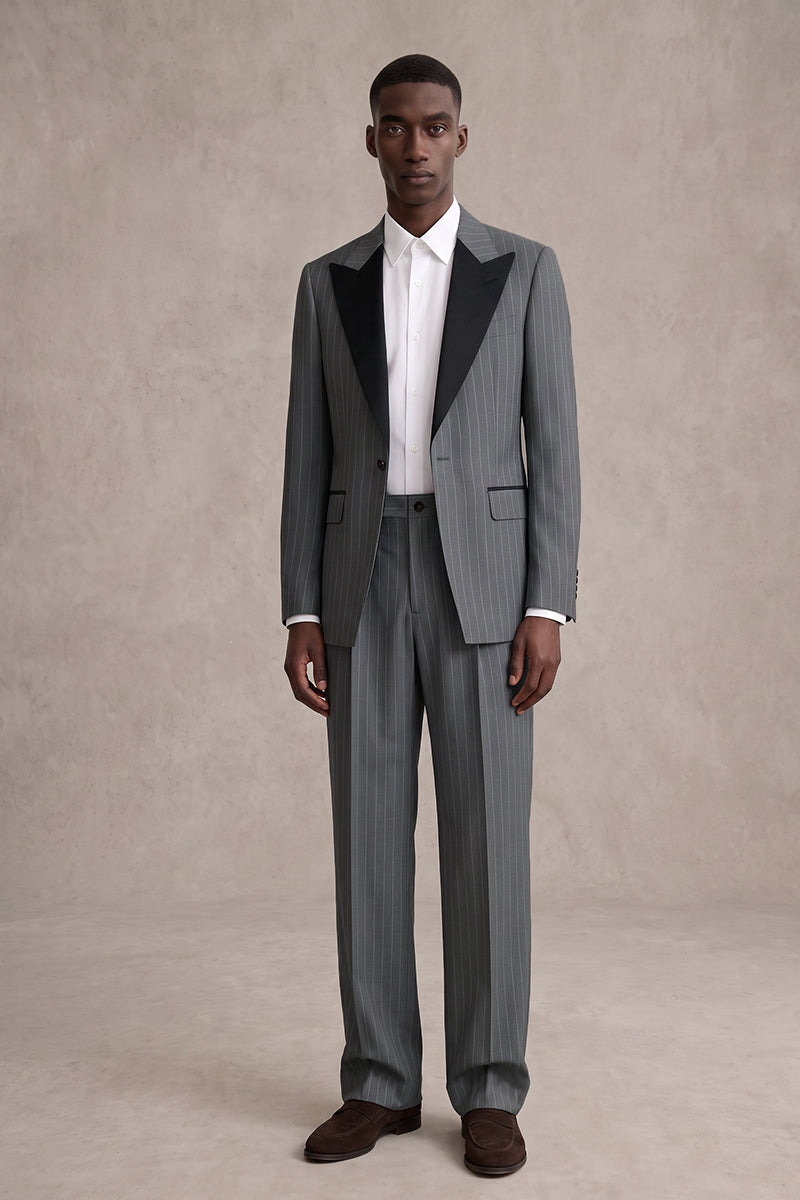 Gray 50% Merino Wool Suit