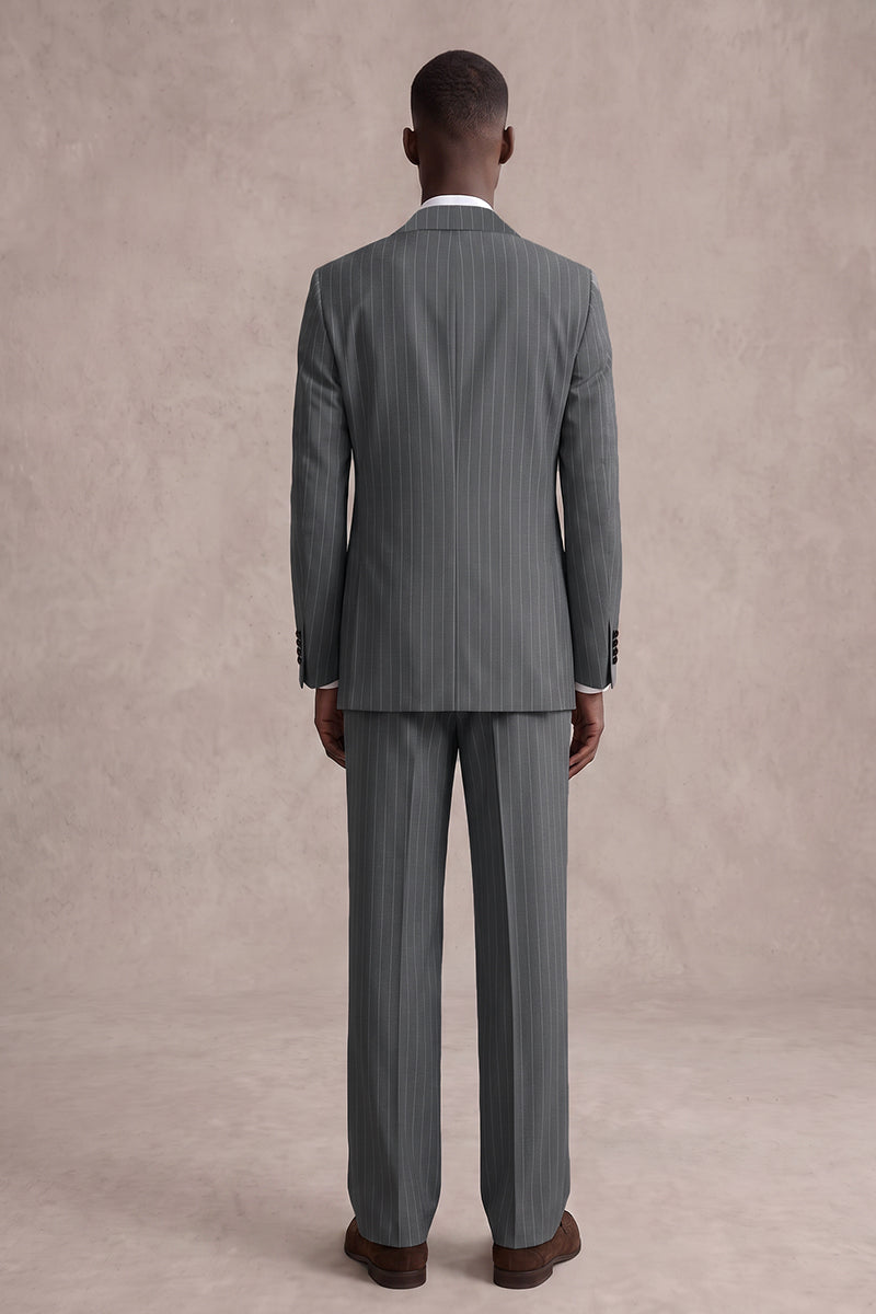 Costume en laine mérinos gris