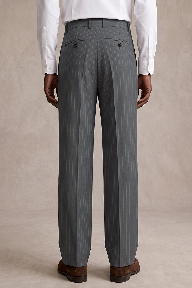 Pantalon de costume en laine mérinos gris