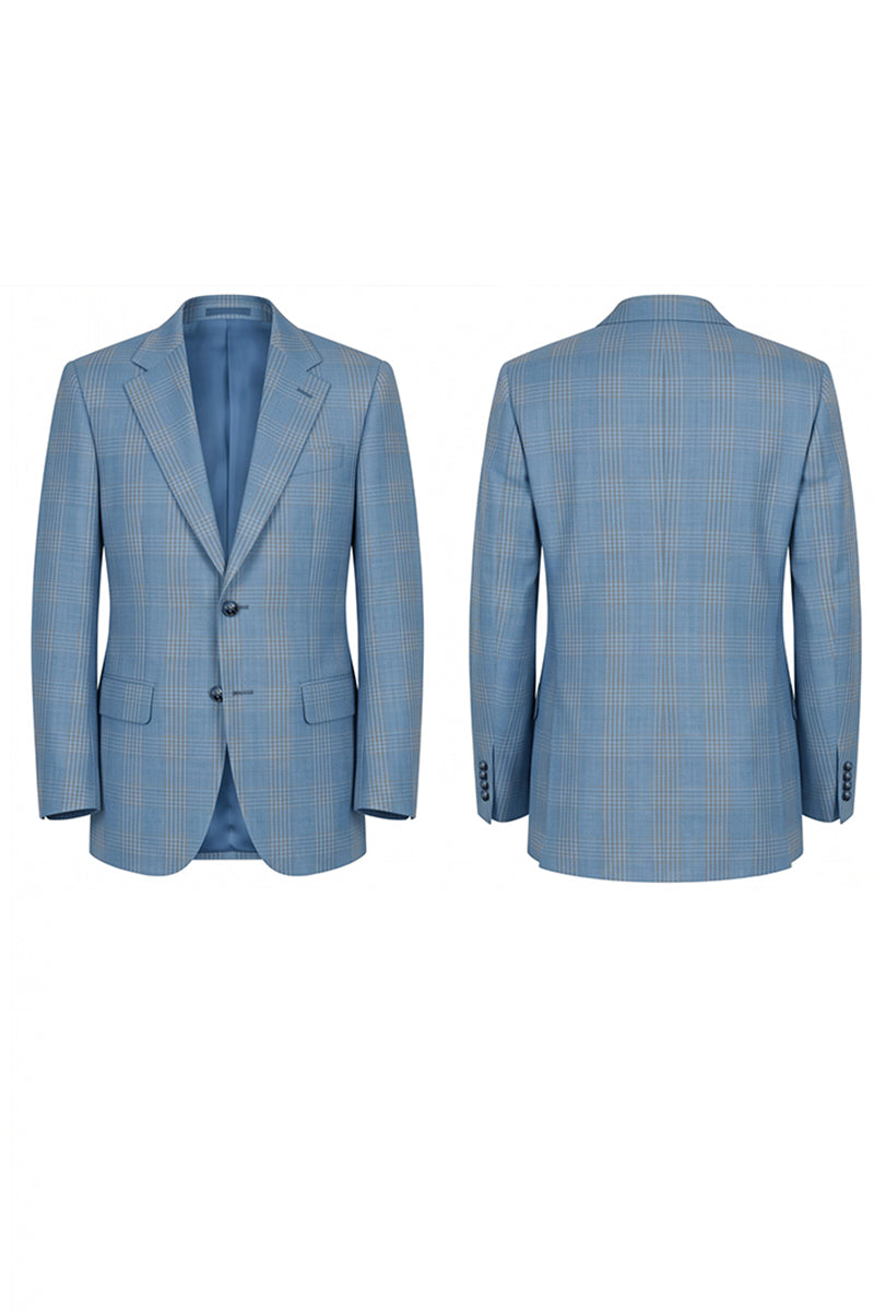 Blazer blu in lana merino