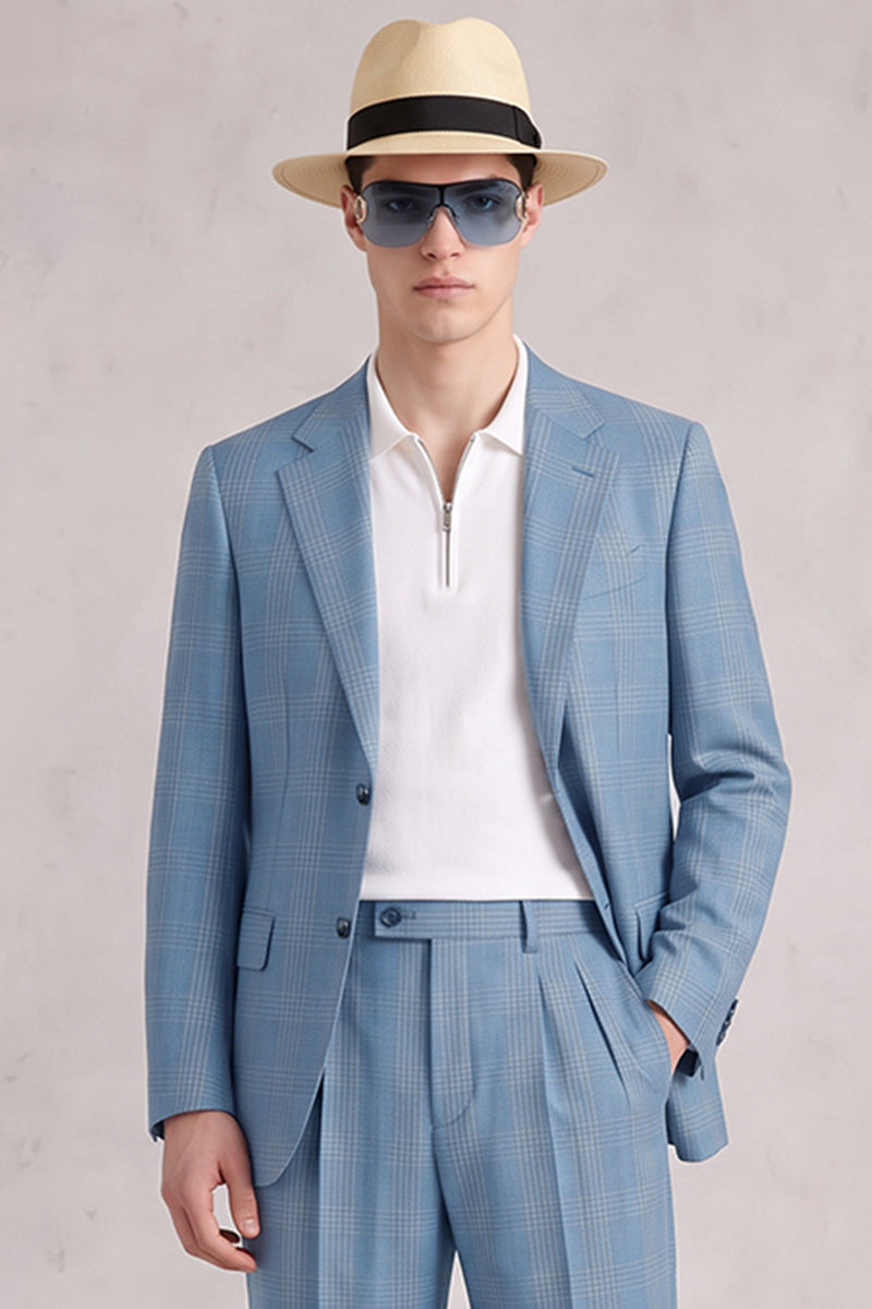 Blue 50% Merino Wool Blazers