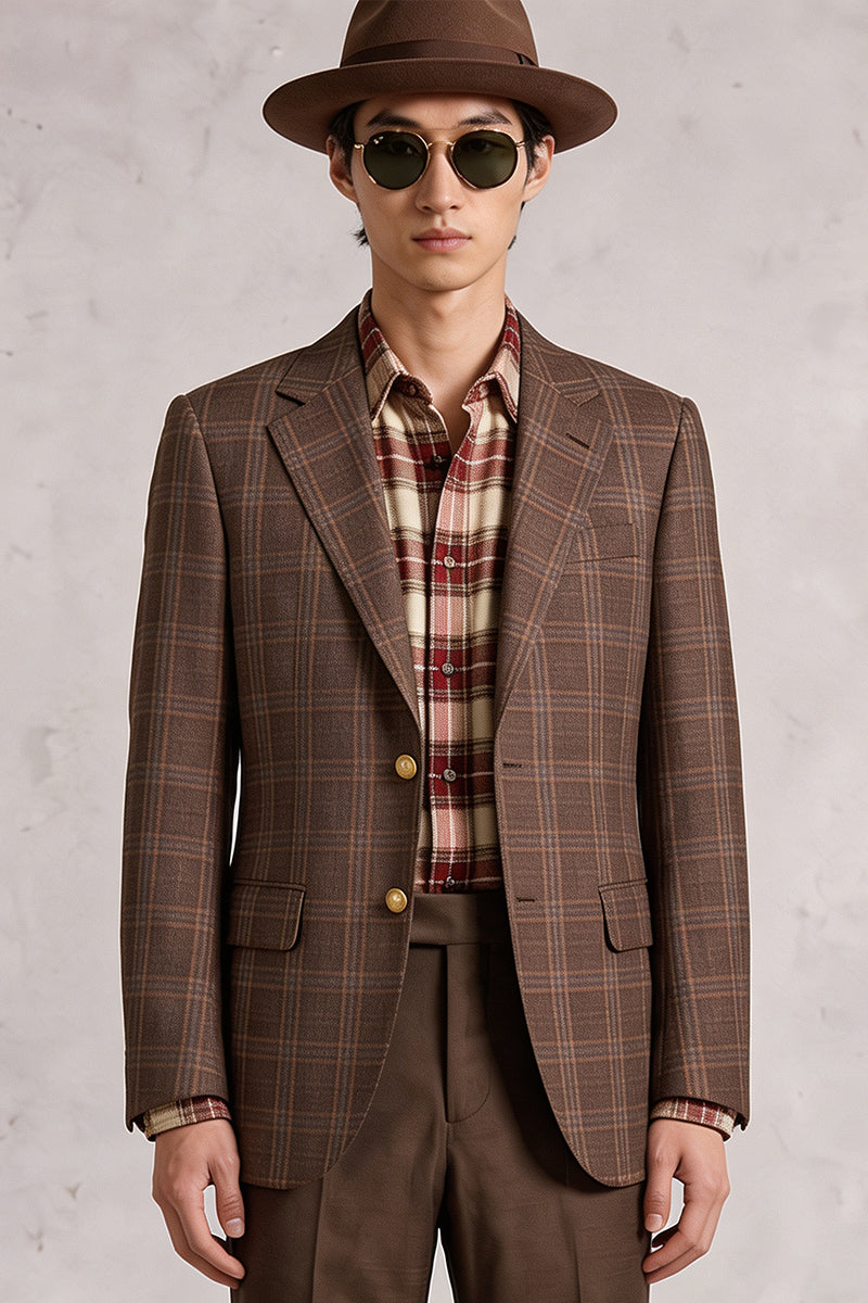 Brown 50% Merino Wool Blazers
