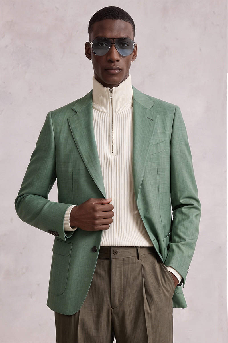 Green 50% Merino Wool Blazers
