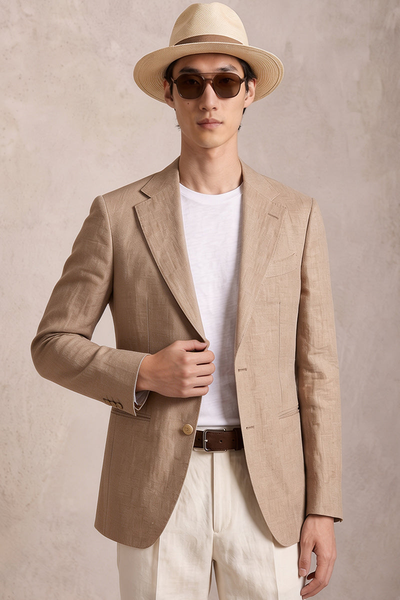 Beige 50% Merino Wool Blazers