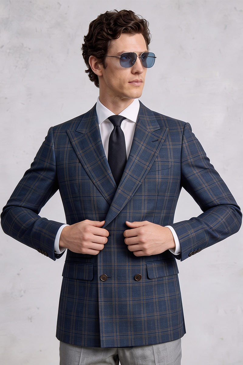 Blue 50% Merino Wool Blazers