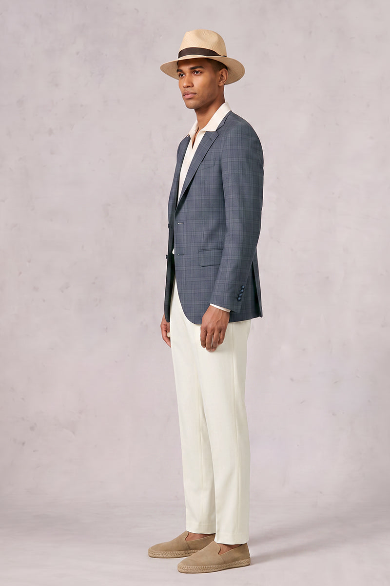 Blue 50% Merino Wool Blazers