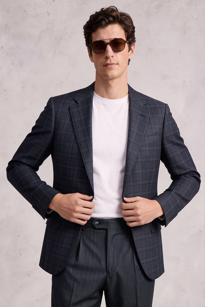 Blue 50% Merino Wool Blazers