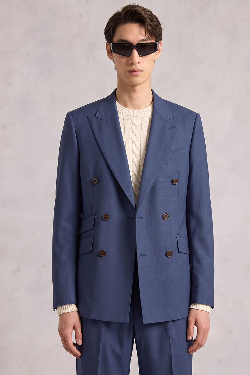 Blue 50% Merino Wool Blazers