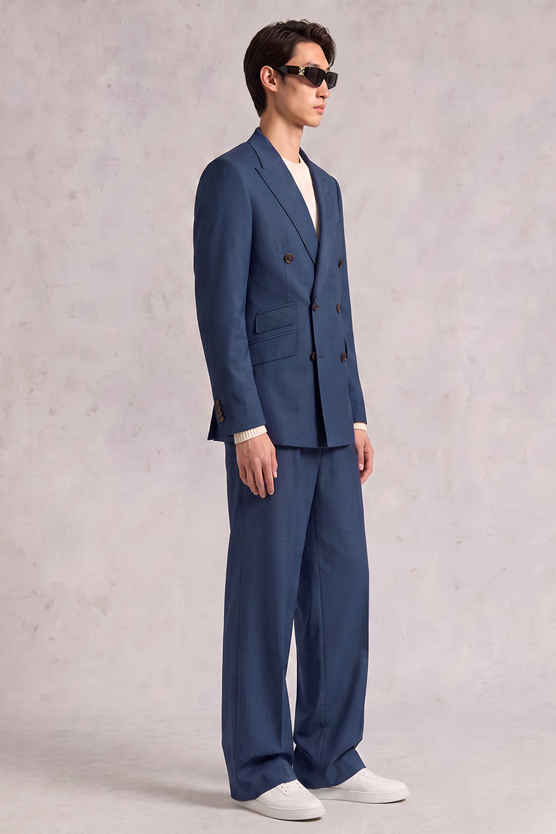 Blue 50% Merino Wool Blazers
