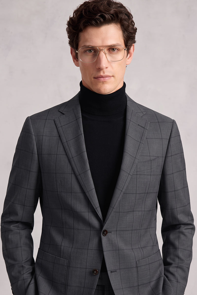 Black 50% Merino Wool Blazers